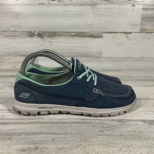Skechers On The Go Resalyte Navy Blue Womens Boat Shoes Size 8.5